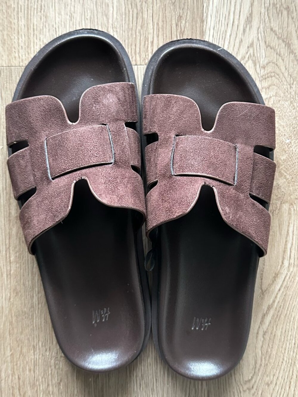 H&M - Brown H-Strap Slide Sandals - Size 7